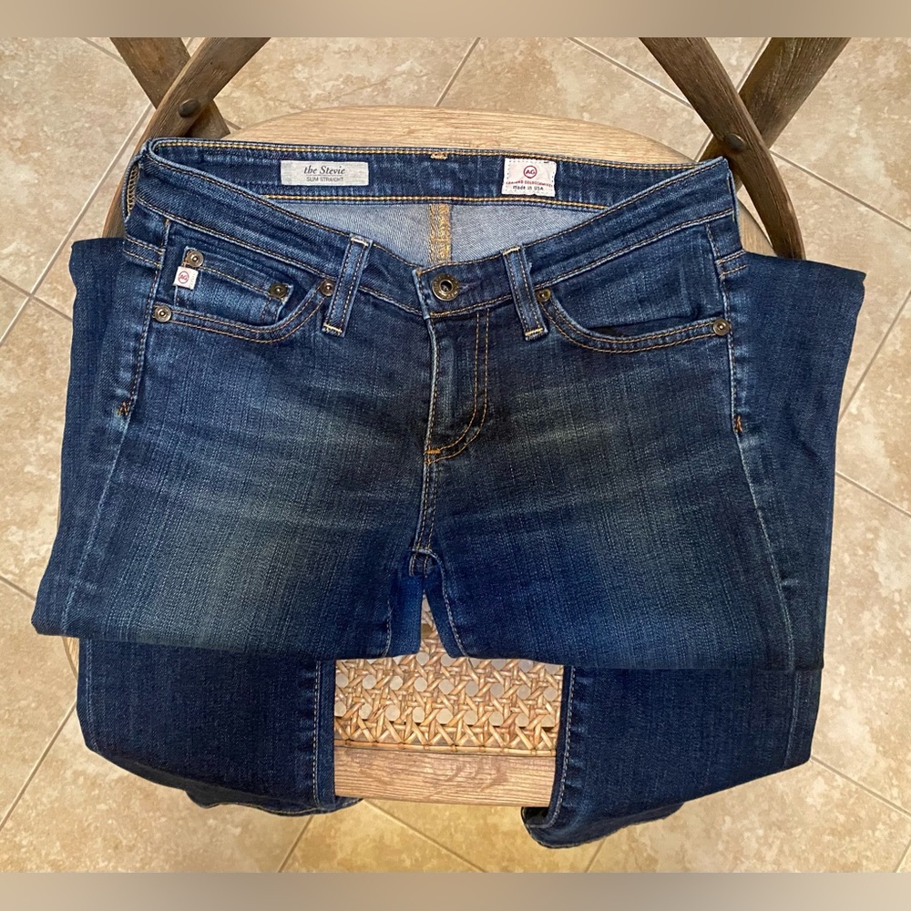 Adriano Goldschmied AG Jeans Womens 25R Stevie Slim Straight Stretch Blue 25x29